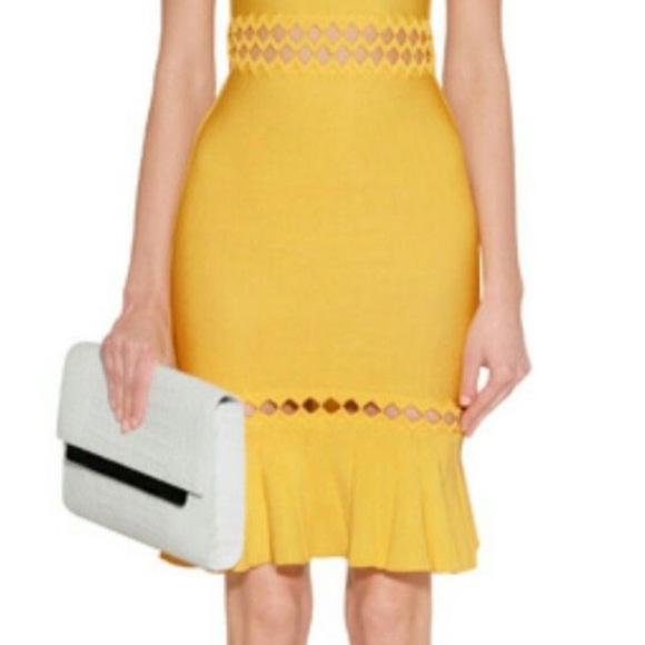 NWT Herve Leger Anais midi Dress in Radiant Sun. - Picture 12 of 12